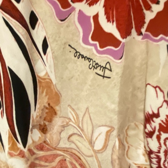 ROBERTO Just CAVALLI / abstract floral Print Wrap Dress 48 - Picture 6 of 8